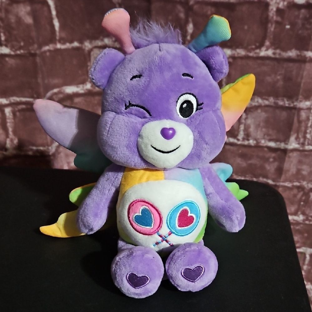 Care Bear Unlock The Magic Spring Butterfly Purple Plush with Colorful Accents